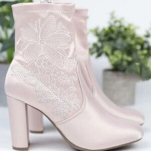 York Pink Patent  Heel Boots